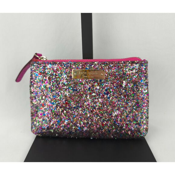 Kate Spade New York Pink Glitterball Sparkle Coin Purse - Picture 1 of 12